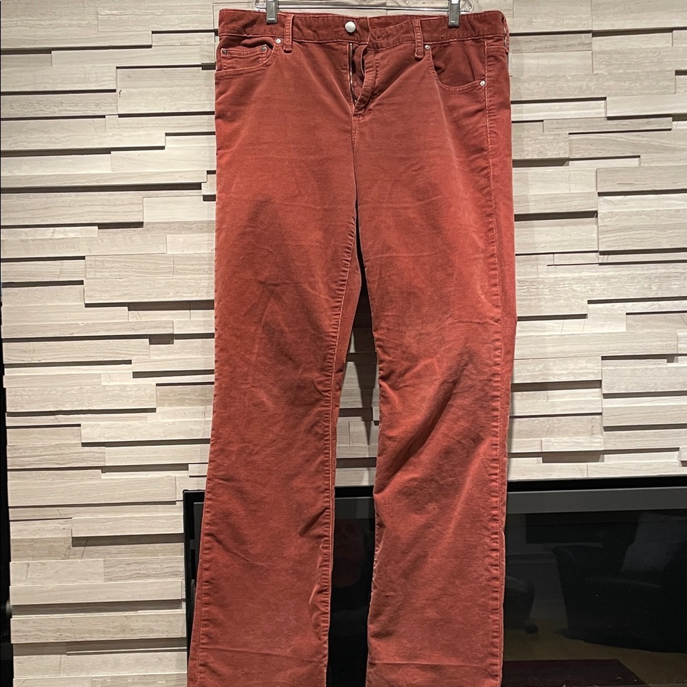 GAP Perfect Boot Rust Corduroy Pants - Size 32L - NWOT